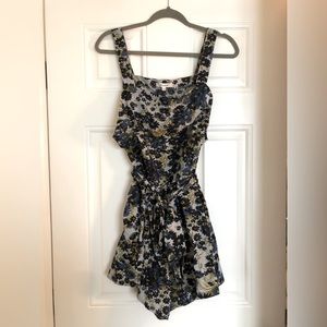 COPY - Madewell MWL featherweight tie-waist linen romper pool cover-up